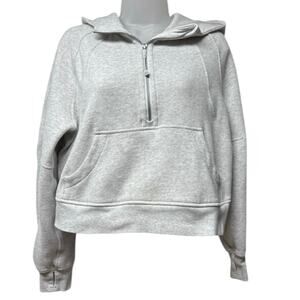 Lululemon Size Small XS Scuba Heather Gray Hooded Sweatshirt Oversized 1/2 Zip
